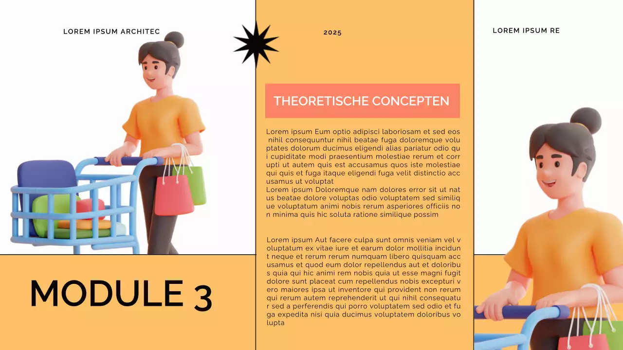 Blauw en oranje modern online lesmateriaal