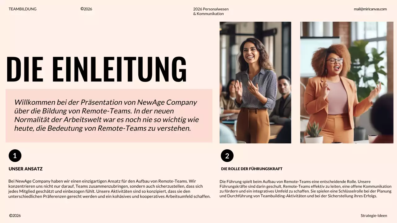 Elfenbein und Orange Moderner Vorschlag für Teambuilding