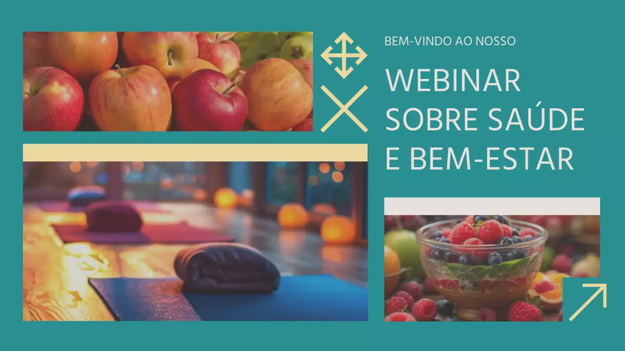 Azul e amarelo Saúde moderna e bem-estar Material de palestra do webinar