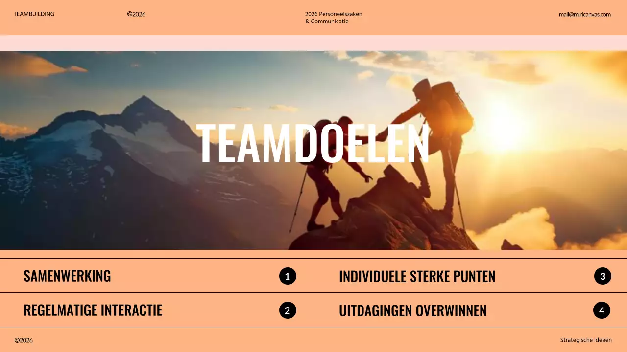 Ivoor en oranje modern teambuilding voorstel