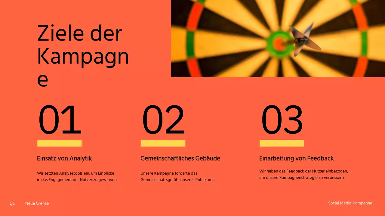 Moderne Social-Media-Kampagne in Orange und Gelb