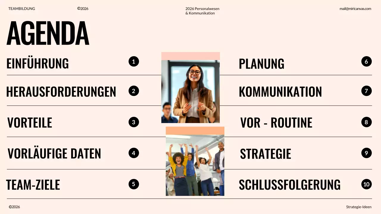 Elfenbein und Orange Moderner Vorschlag für Teambuilding