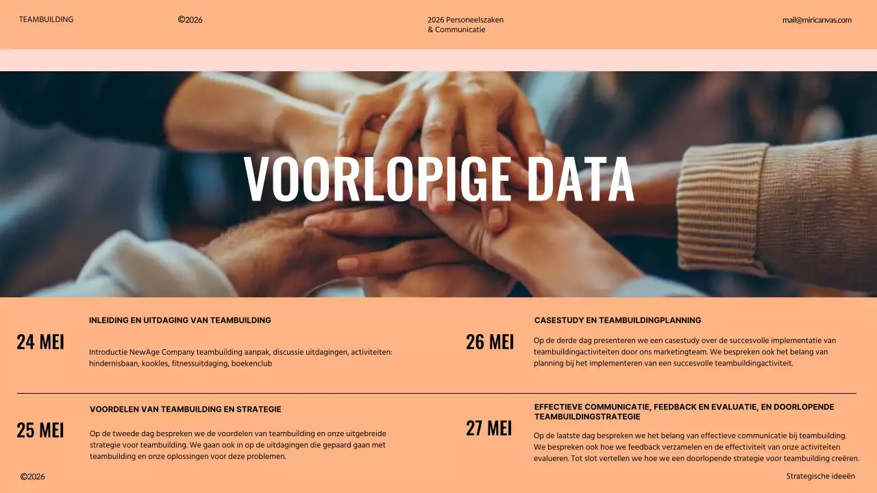 Ivoor en oranje modern teambuilding voorstel