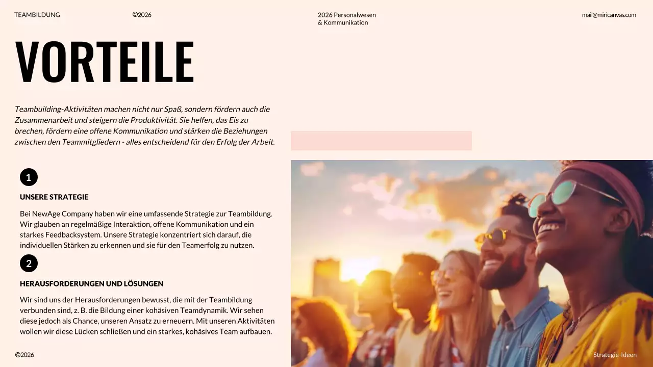 Elfenbein und Orange Moderner Vorschlag für Teambuilding