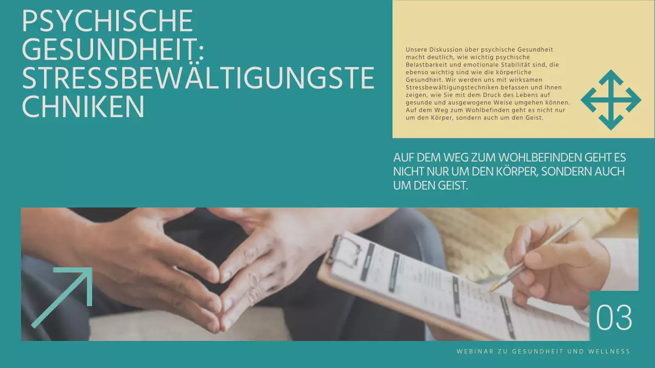 Blau und Gelb Moderne Gesundheit und Wellness Webinar Vortragsmaterial
