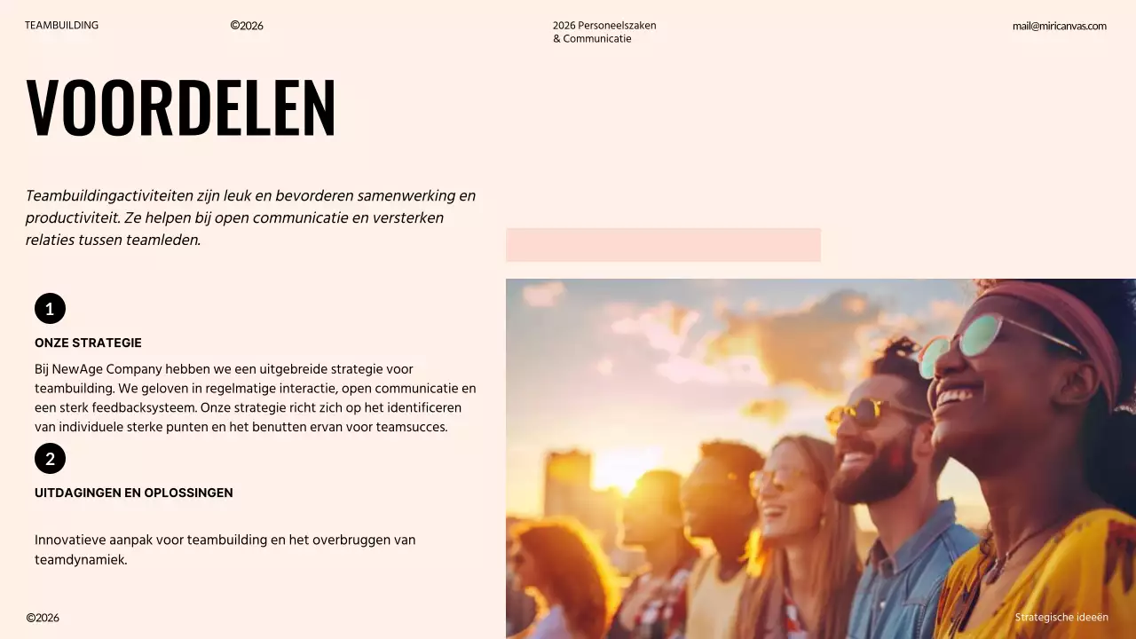 Ivoor en oranje modern teambuilding voorstel