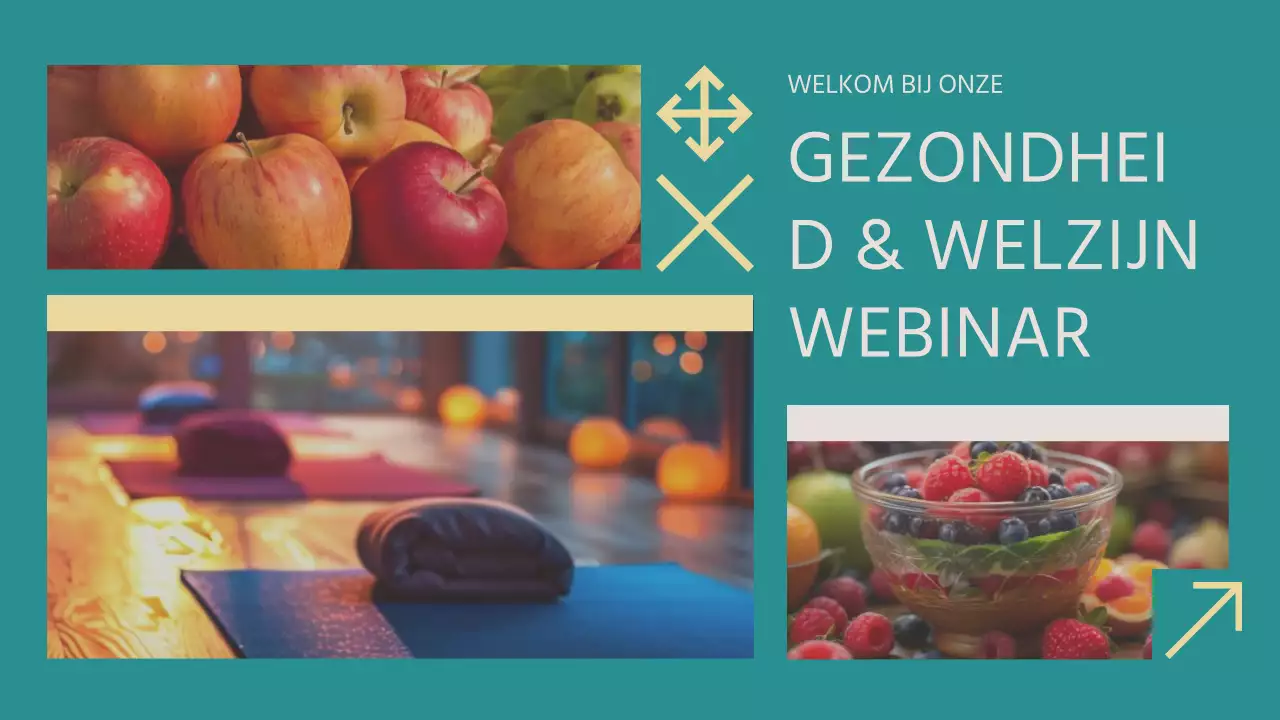 Blauw en geel modern gezondheids- en wellness webinar lezingenmateriaal