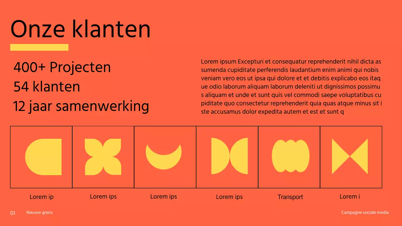 Oranje en geel, moderne sociale mediacampagne