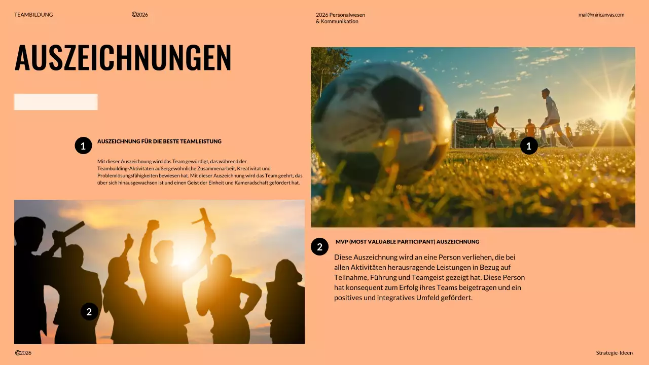 Elfenbein und Orange Moderner Vorschlag für Teambuilding