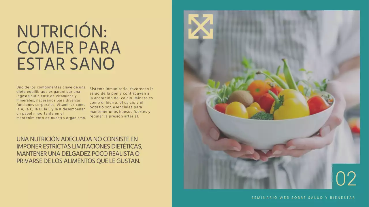 Azul y amarillo Material para seminarios web sobre salud y bienestar modernos