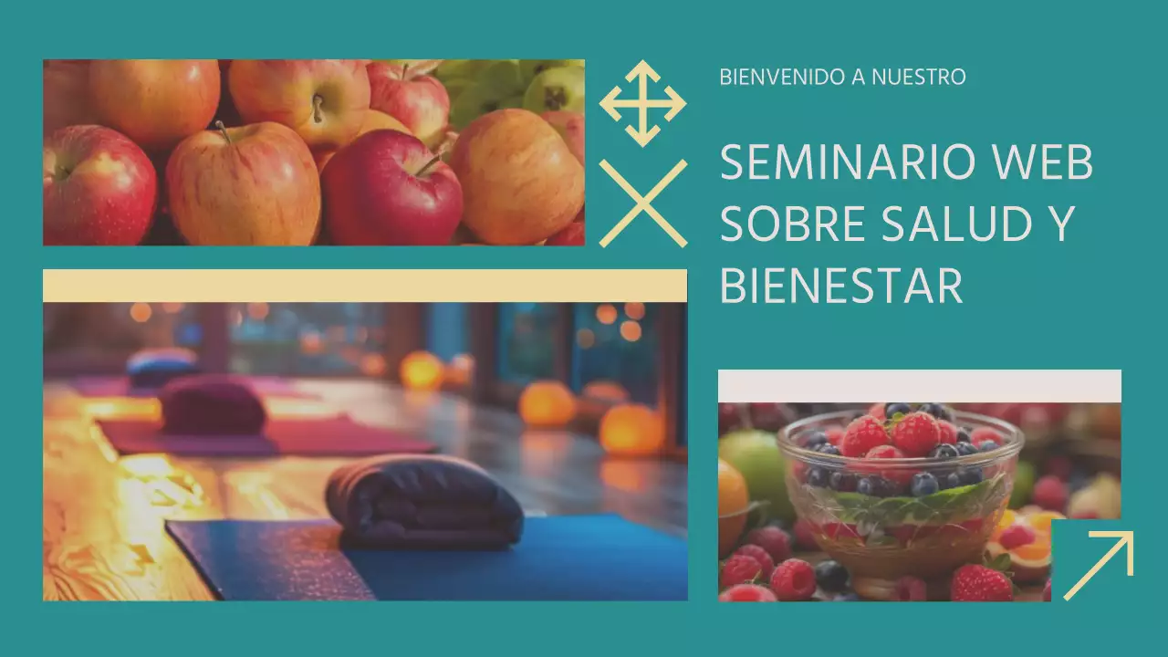 Azul y amarillo Material para seminarios web sobre salud y bienestar modernos
