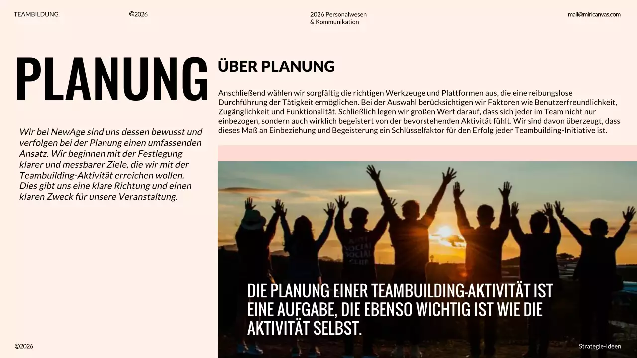 Elfenbein und Orange Moderner Vorschlag für Teambuilding