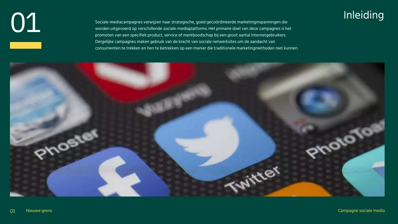 Oranje en geel, moderne sociale mediacampagne