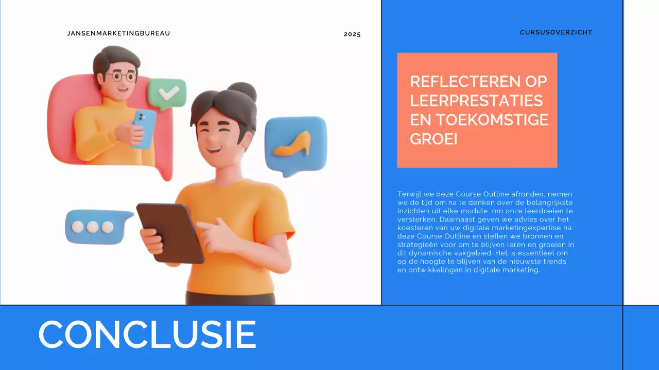 Blauw en oranje modern online lesmateriaal