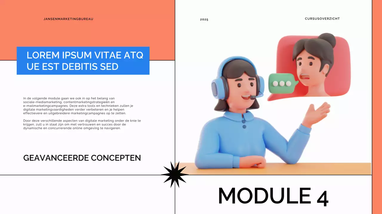 Blauw en oranje modern online lesmateriaal