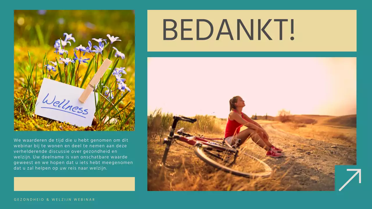 Blauw en geel modern gezondheids- en wellness webinar lezingenmateriaal