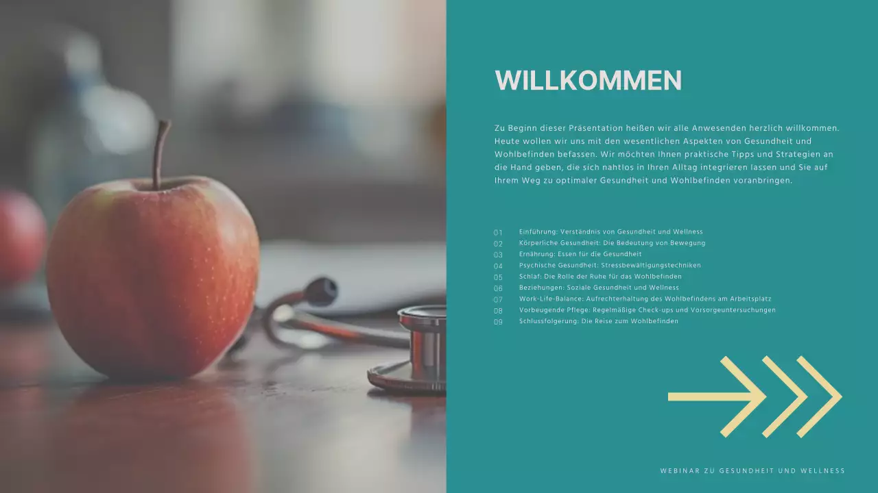 Blau und Gelb Moderne Gesundheit und Wellness Webinar Vortragsmaterial