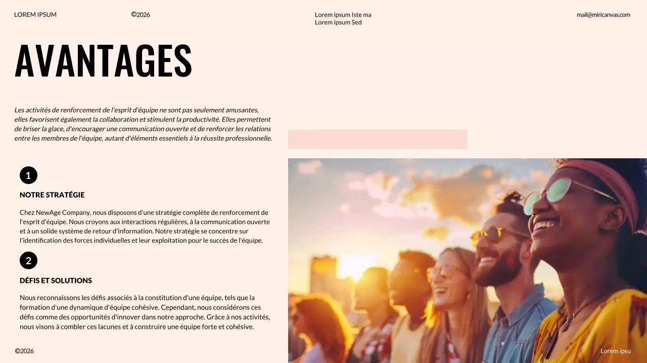 Proposition de team building moderne ivoire et orange