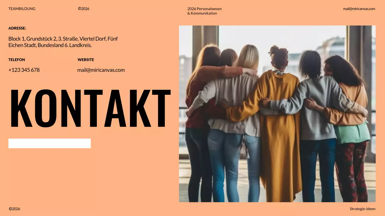 Elfenbein und Orange Moderner Vorschlag für Teambuilding