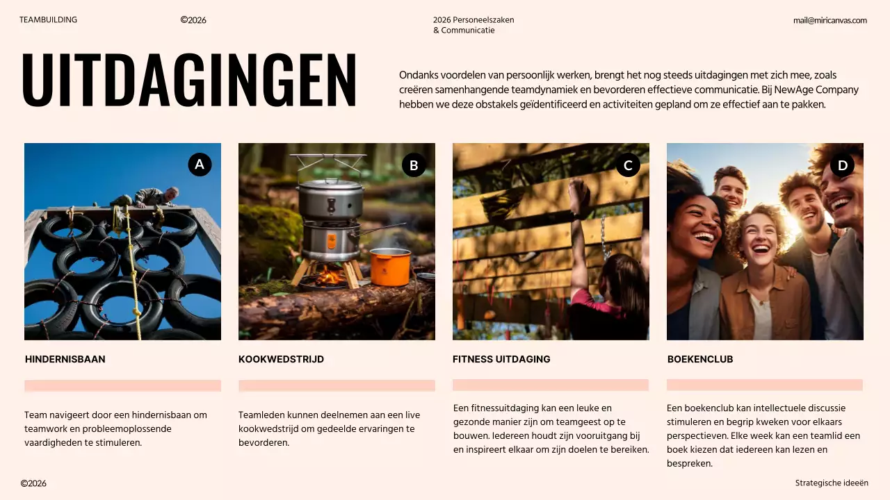 Ivoor en oranje modern teambuilding voorstel