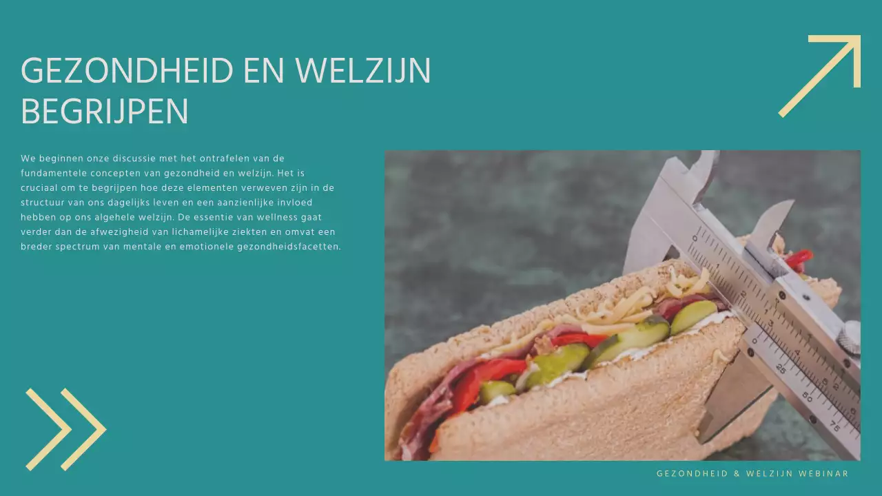 Blauw en geel modern gezondheids- en wellness webinar lezingenmateriaal