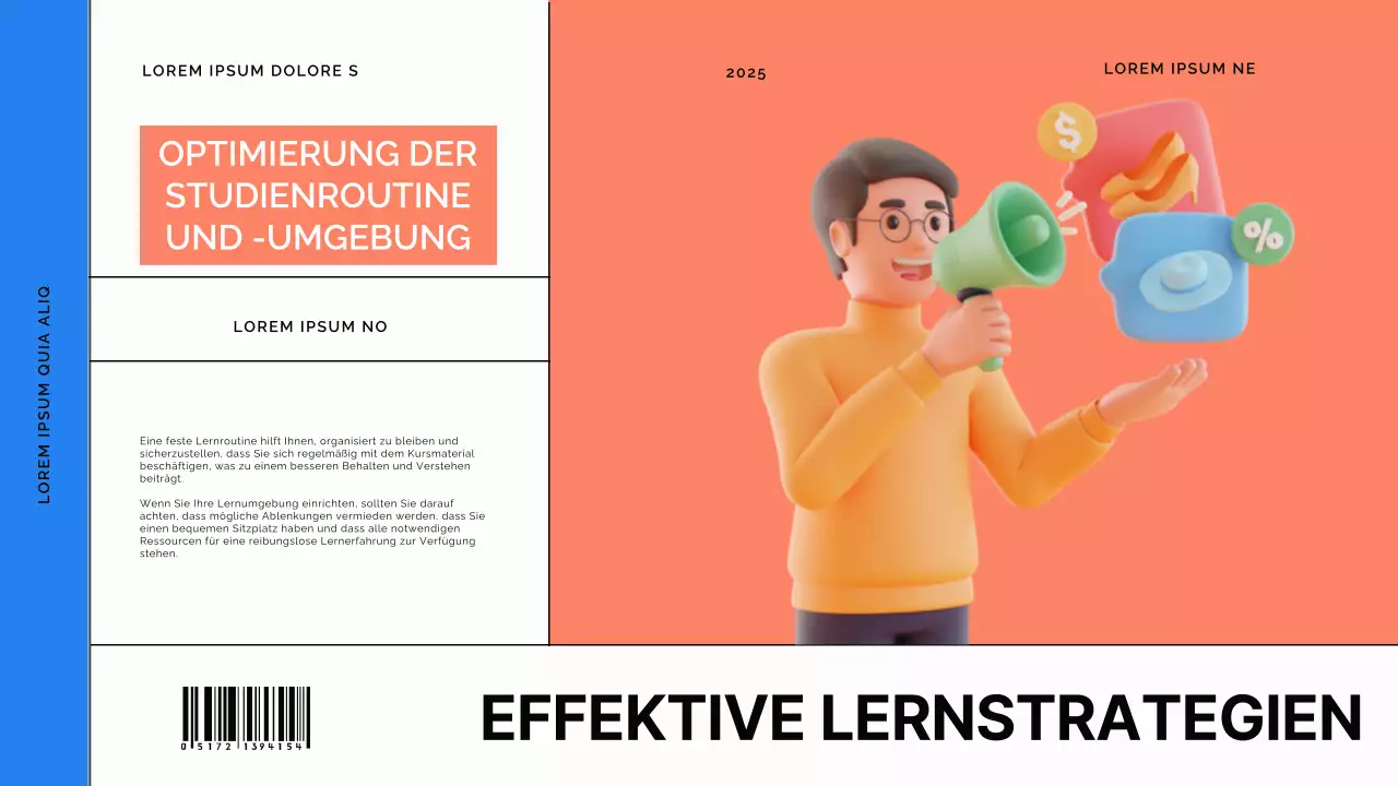 Blauer und oranger moderner Online-Lernkurs Vorlesungsmaterial