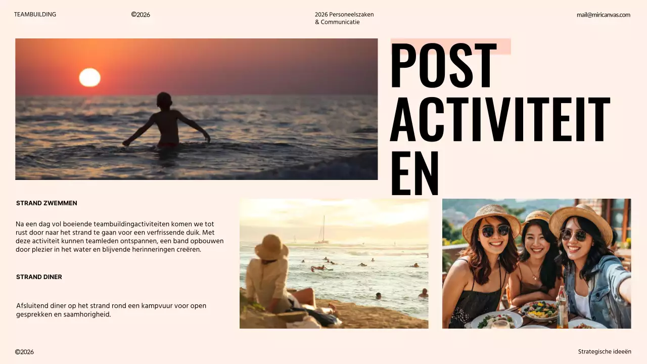 Ivoor en oranje modern teambuilding voorstel