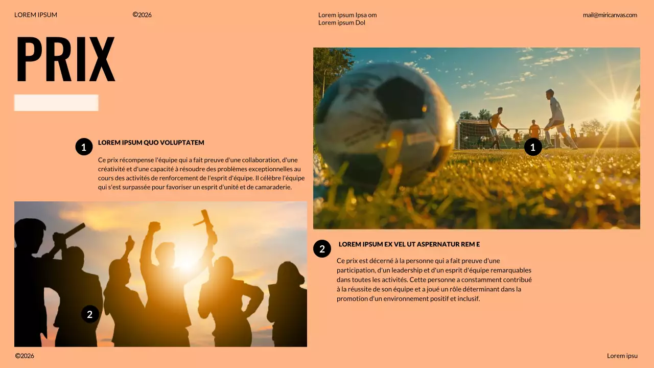 Proposition de team building moderne ivoire et orange