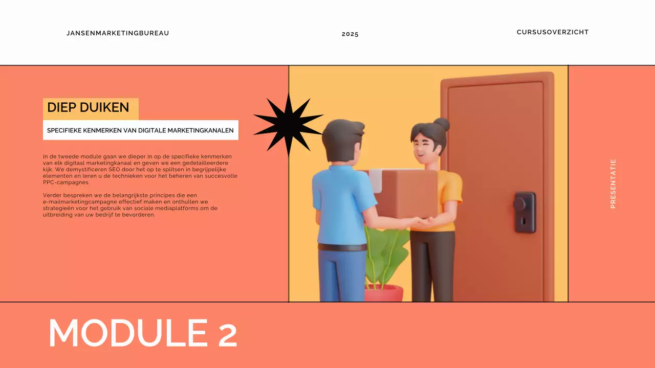 Blauw en oranje modern online lesmateriaal