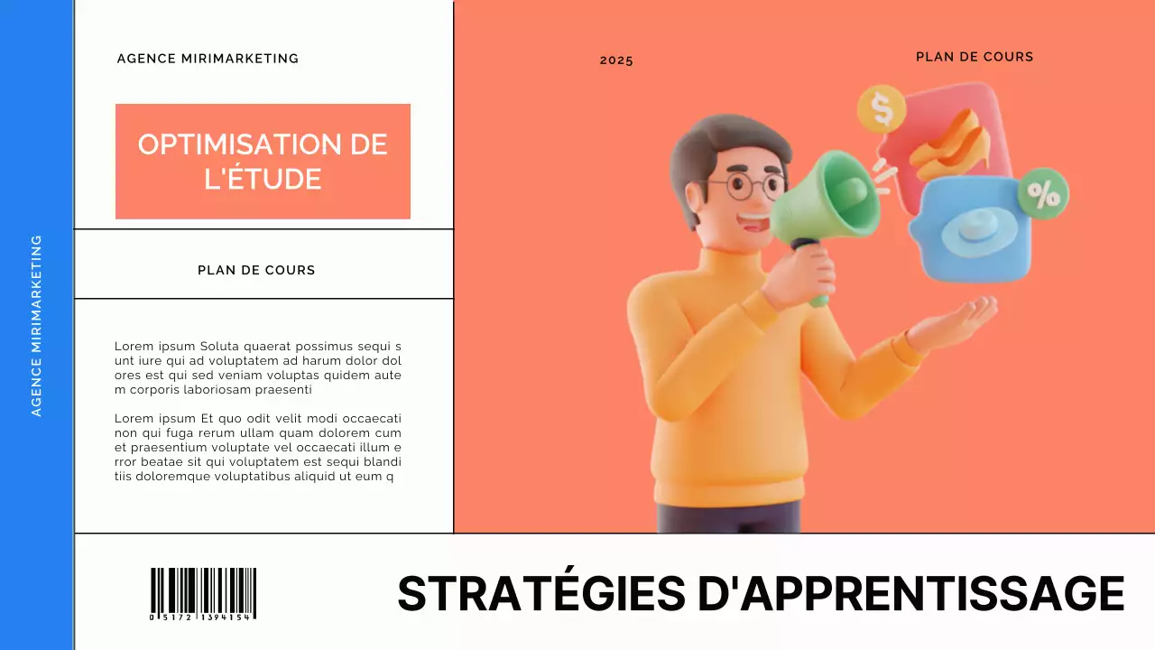 Matériel de cours pour l'apprentissage en ligne moderne bleu et orange