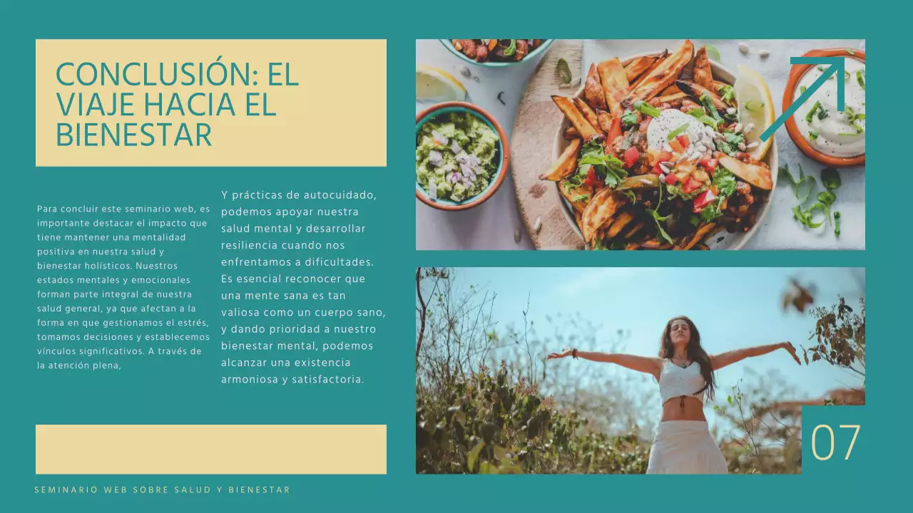 Azul y amarillo Material para seminarios web sobre salud y bienestar modernos