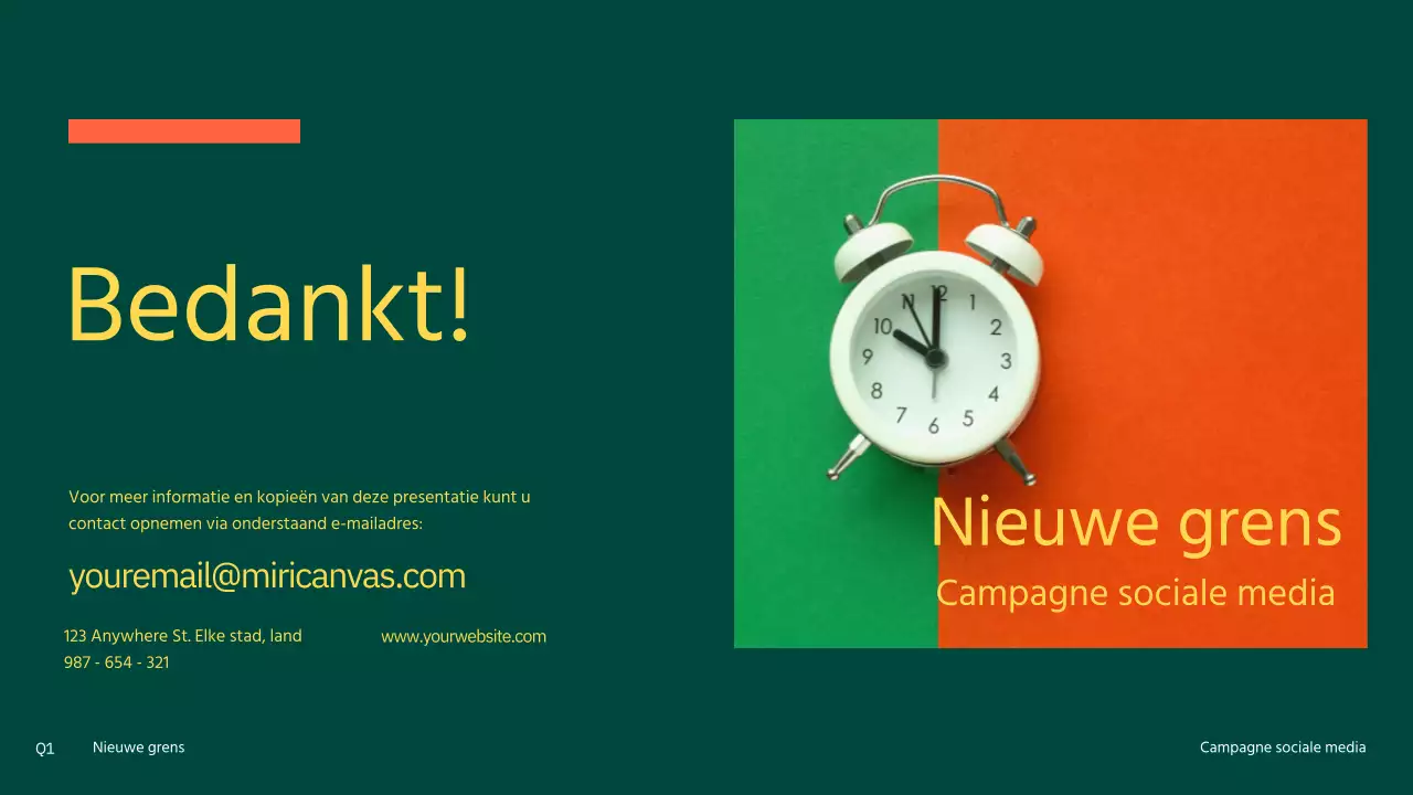 Oranje en geel, moderne sociale mediacampagne