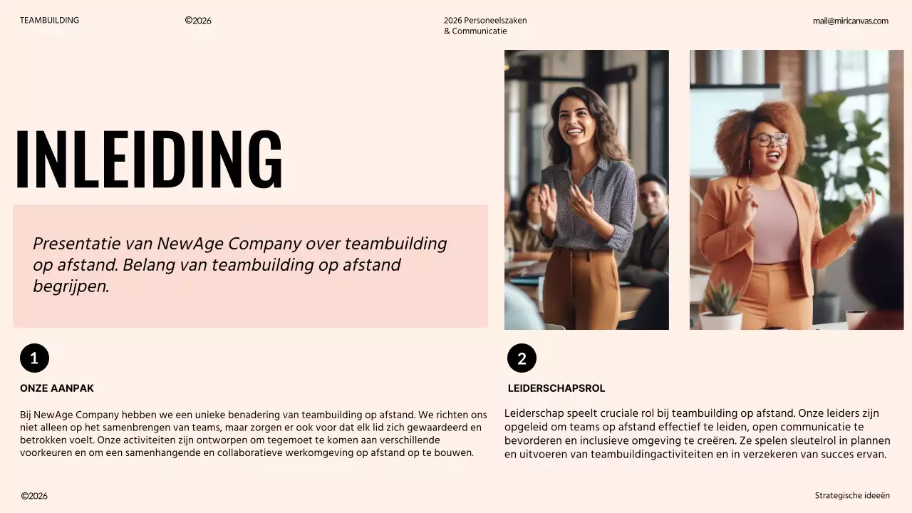 Ivoor en oranje modern teambuilding voorstel