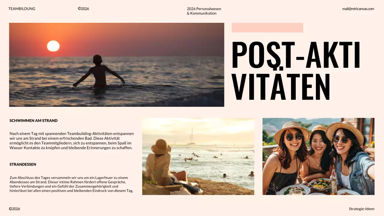 Elfenbein und Orange Moderner Vorschlag für Teambuilding