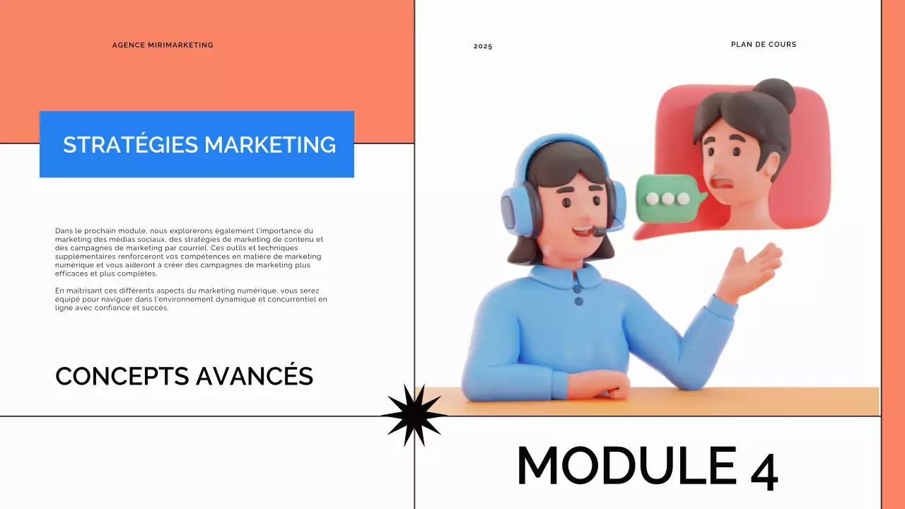 Matériel de cours pour l'apprentissage en ligne moderne bleu et orange