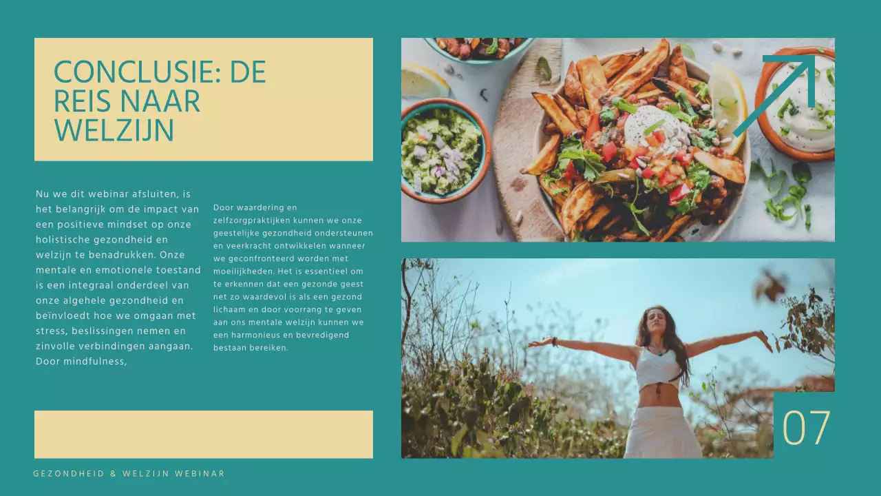 Blauw en geel modern gezondheids- en wellness webinar lezingenmateriaal