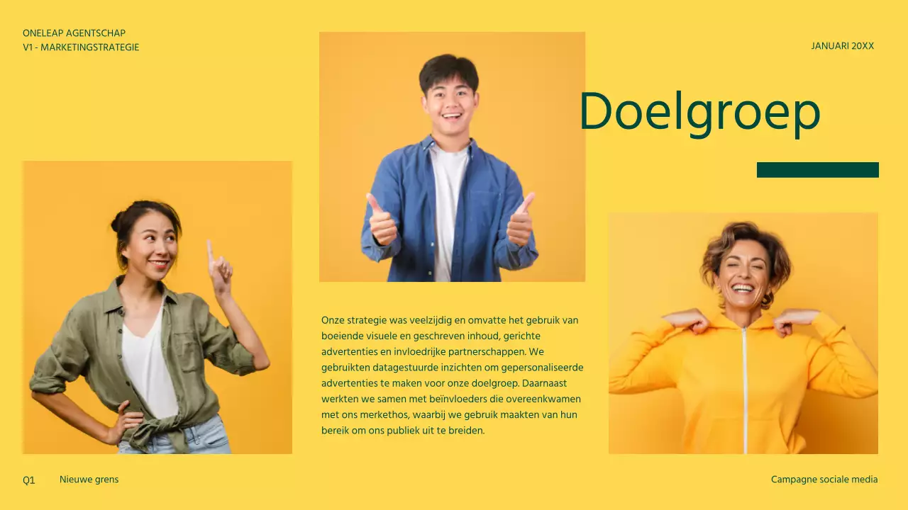 Oranje en geel, moderne sociale mediacampagne