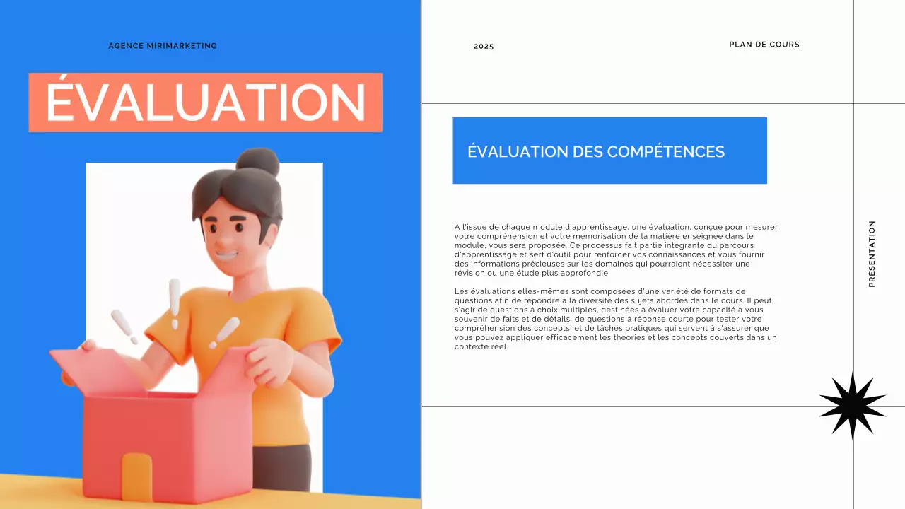 Matériel de cours pour l'apprentissage en ligne moderne bleu et orange