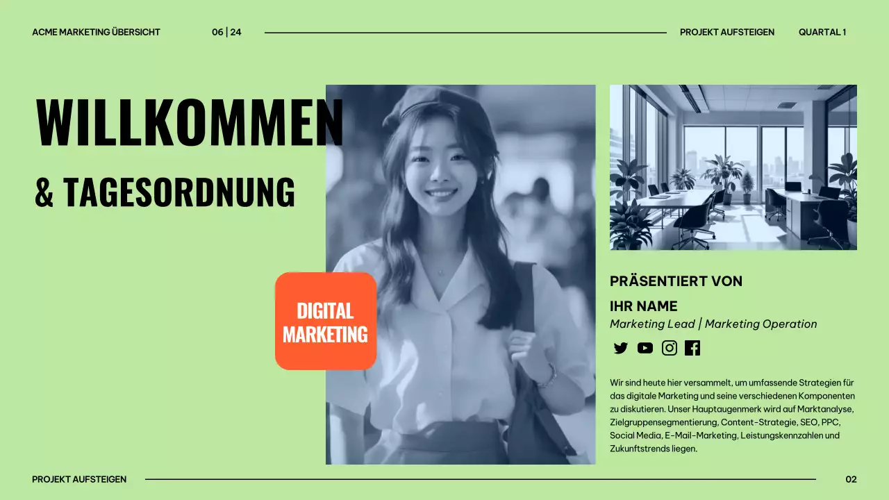 Orange und Limette Moderne digitale Marketingstrategie
