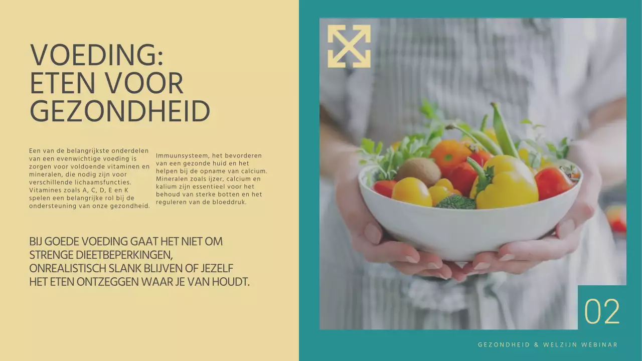 Blauw en geel modern gezondheids- en wellness webinar lezingenmateriaal