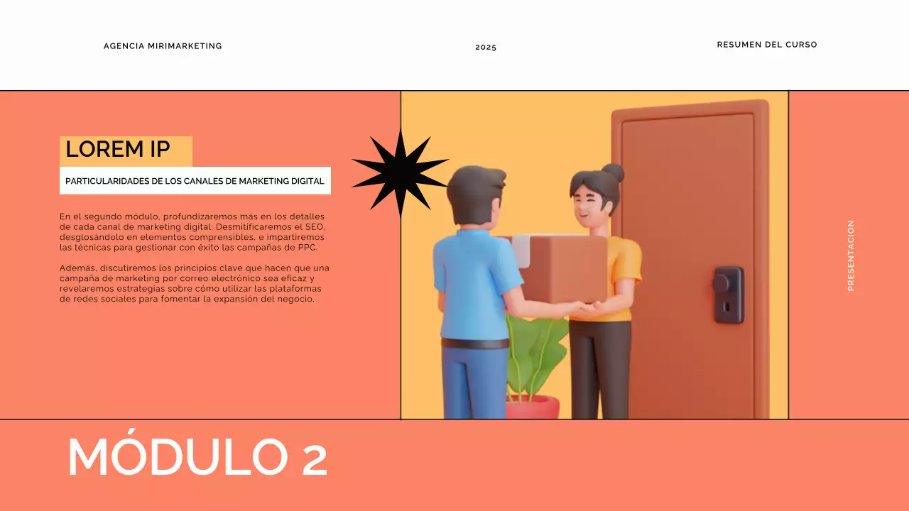 Azul y naranja Material didáctico del curso moderno de aprendizaje en línea