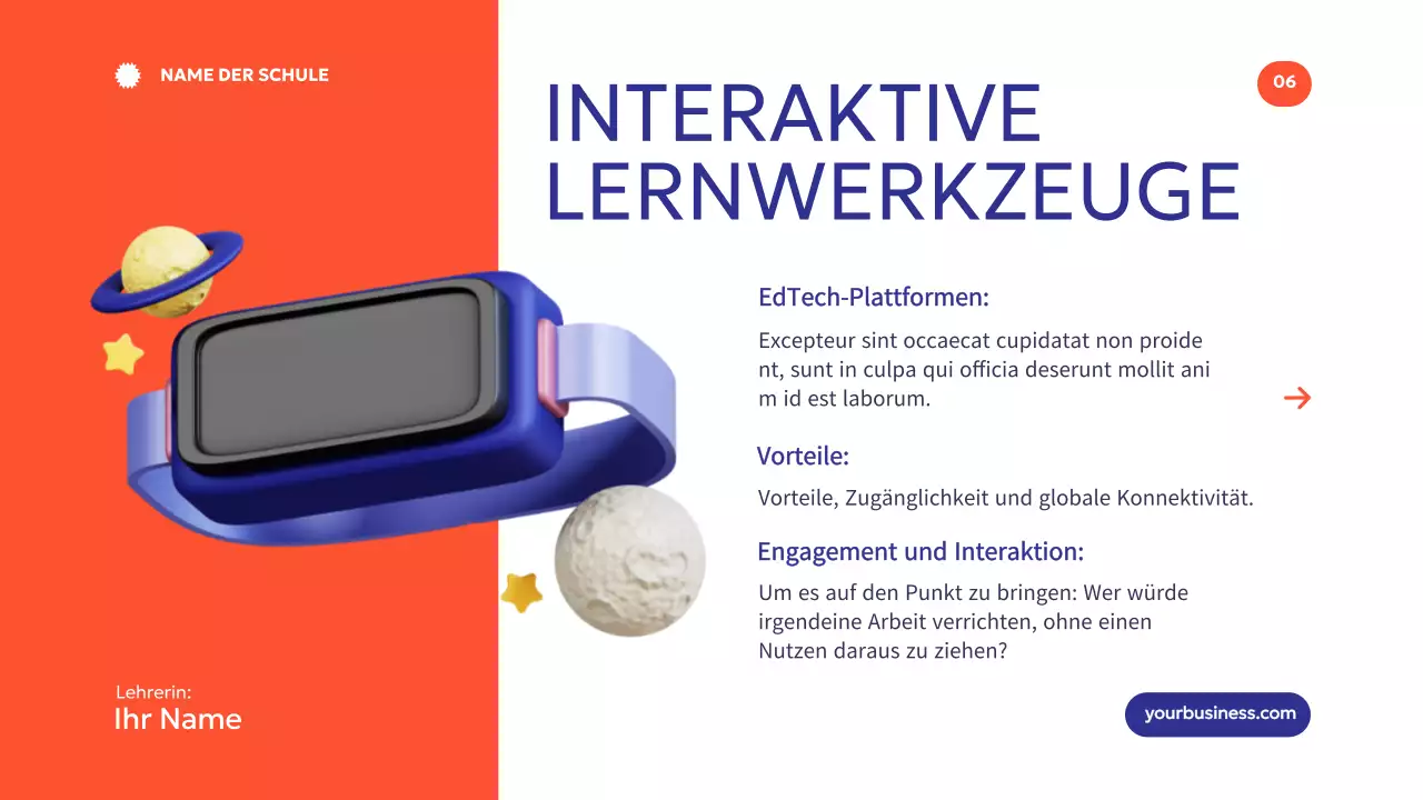 Blau Orange Modern Minimal Wie Technologie das Lernen fördert Einleitung