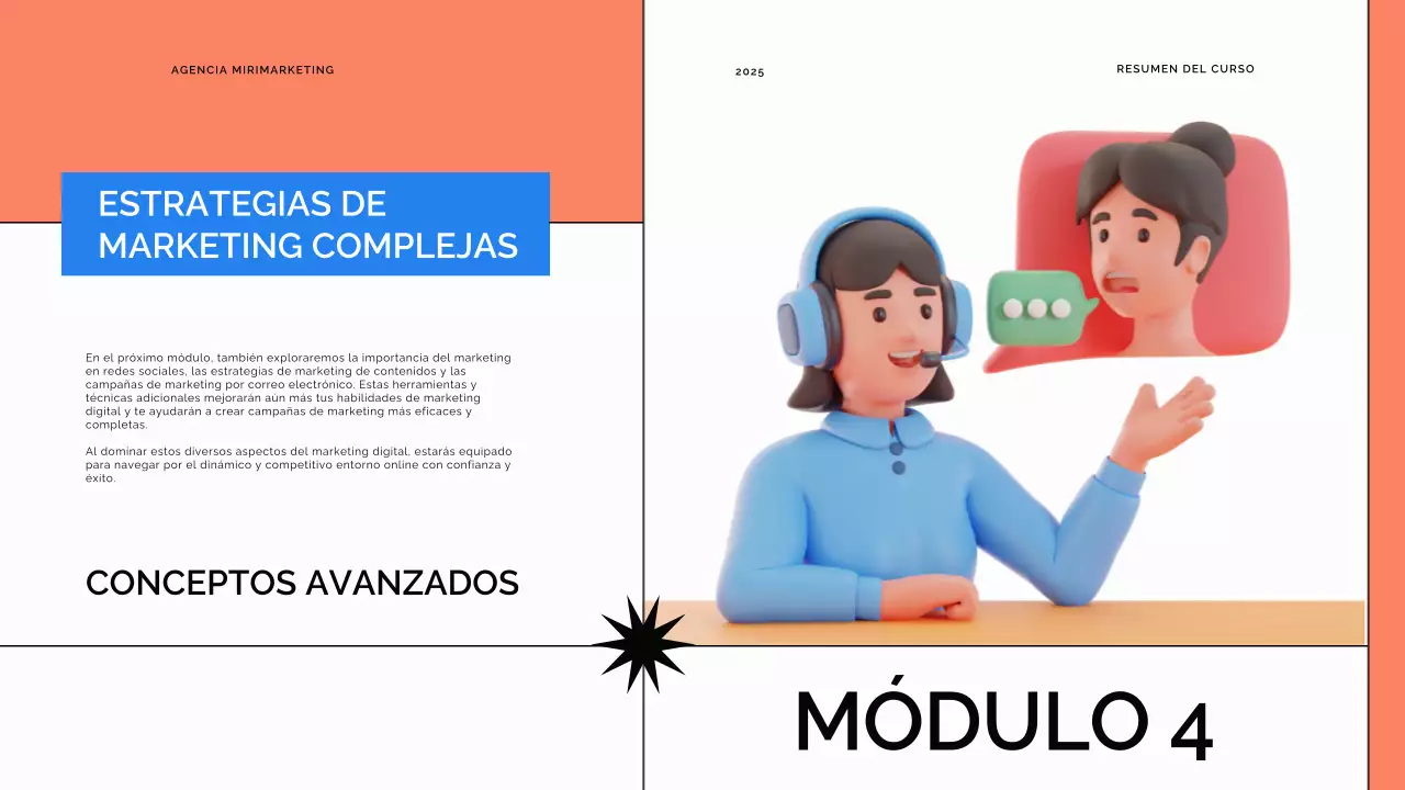 Azul y naranja Material didáctico del curso moderno de aprendizaje en línea