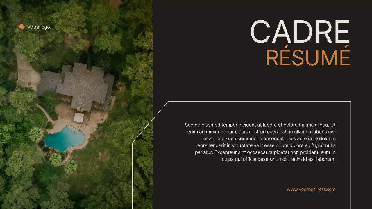 Noir et orange Minimal Elegant Real Estate Marketing Strategy Announcement