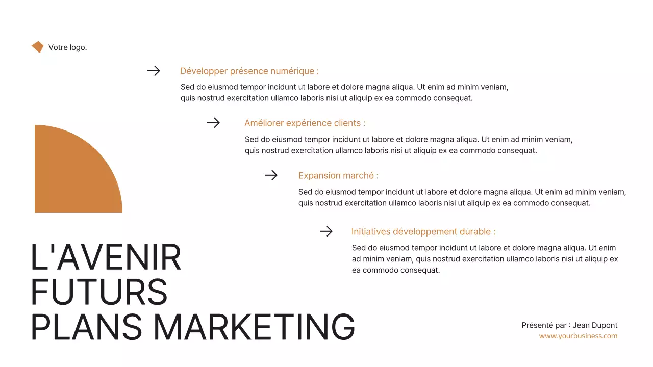 Noir et orange Minimal Elegant Real Estate Marketing Strategy Announcement