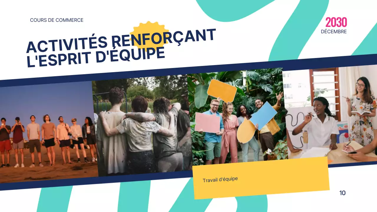 Rose Bleu Géométrique Moderne Education Le pouvoir du travail d'équipe Introduction