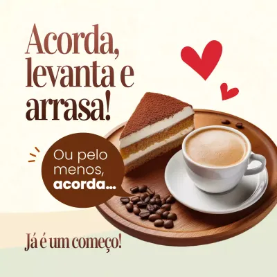Postagem de promoção de café simples em tons pastel nas redes sociais