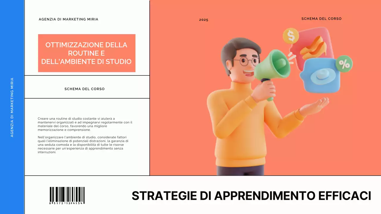 Materiale didattico del corso online moderno blu e arancione