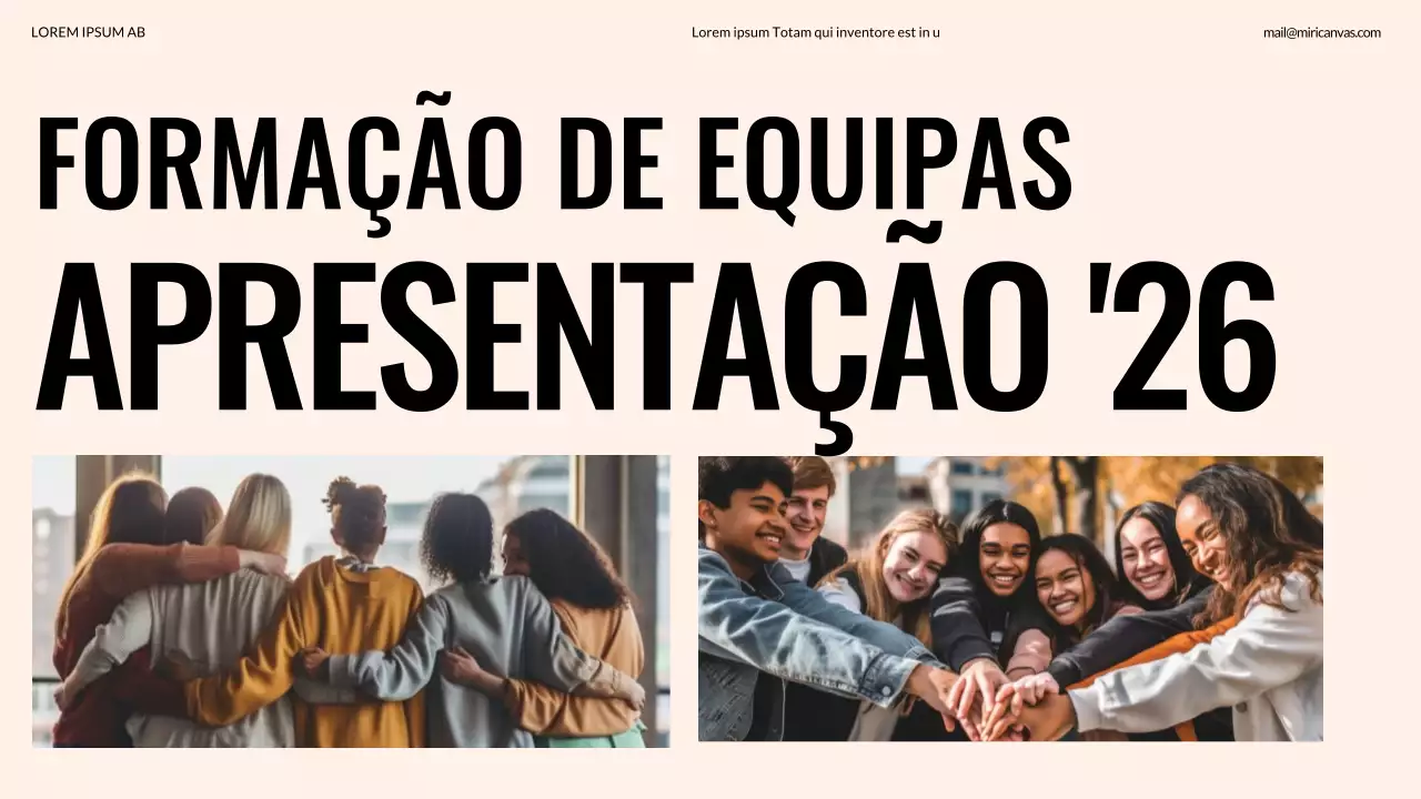Proposta de construção de equipa moderna em marfim e laranja