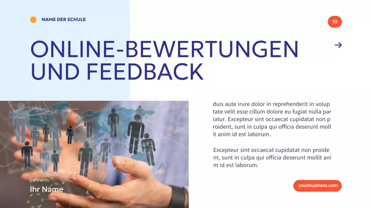 Blau Orange Modern Minimal Wie Technologie das Lernen fördert Einleitung